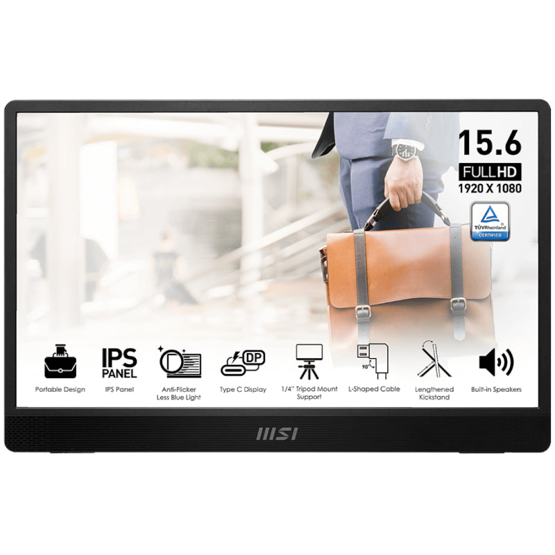 MSI Monitor przenośny 15.6 MSI PRO MP161 E2U | 1920x1080 FHD | 60Hz 4ms | IPS