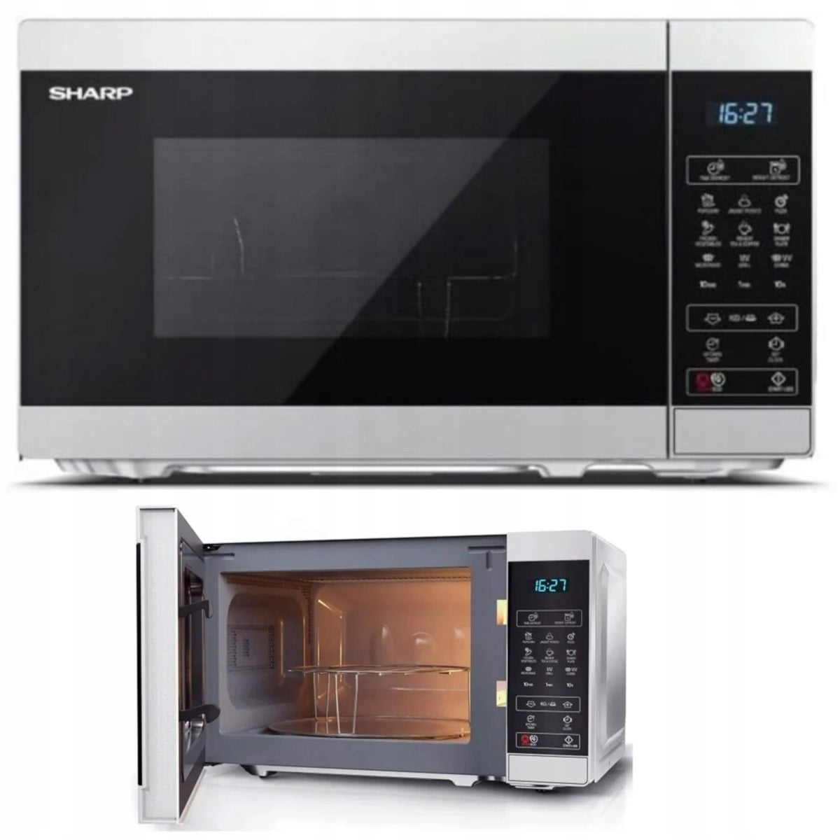 KUCHENKA MIKROFALOWA SHARP MIKROFALÓWKA YC-MG02E SREBRNA 800W 20L(18 l/KUCHENKA MIKROFALOWA SHARP MIKROFALÓWKA YC-MG02E SREBRNA 800W 20L)