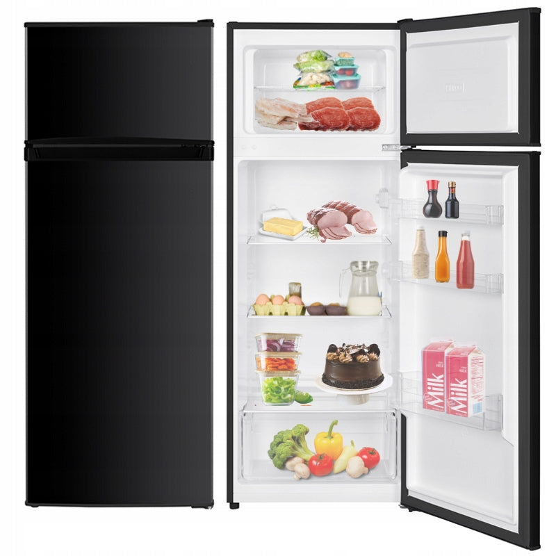 Lodówka z zamrażarką na górze 206L 143cm SmithBrown SFTF-211-BE3 czarna