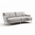 Sofa tapicerowana w kolorze szarym 210 x 90 x 80 cm z metalowymi nogami