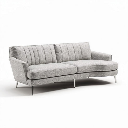Sofa tapicerowana w kolorze szarym 210 x 90 x 80 cm z metalowymi nogami