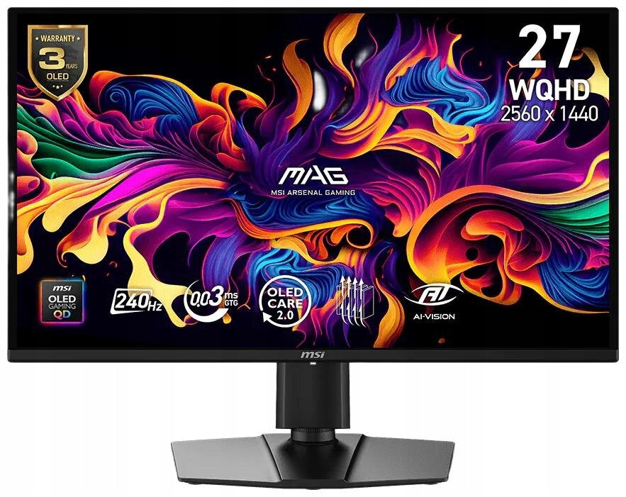 MSI Monitor 26,5 MSI MAG 274QP QD-OLED X24 |2560x1440 (WQHD|240Hz|0,03ms|PIVOT(0 ms/Monitor 26)