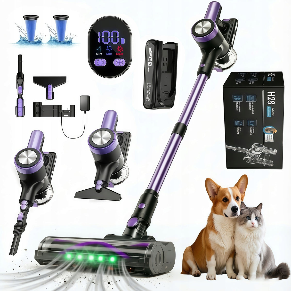 Odkurzacz bezprzewodowy pionowy ręczny Feward H28 500w 46KPA(Odkurzacz bezprzewodowy pionowy ręczny Feward H28 500w 46KPA)