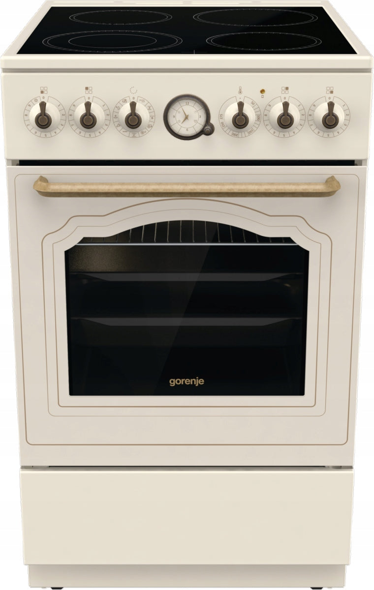 Kuchnia elektryczna GORENJE GECS5B70CLI RETRO 50cm Kość Słoniowa IVORY 70L(Kuchnia elektryczna GORENJE GECS5B70CLI RETRO 50cm Kość Słoniowa IVORY 70L)