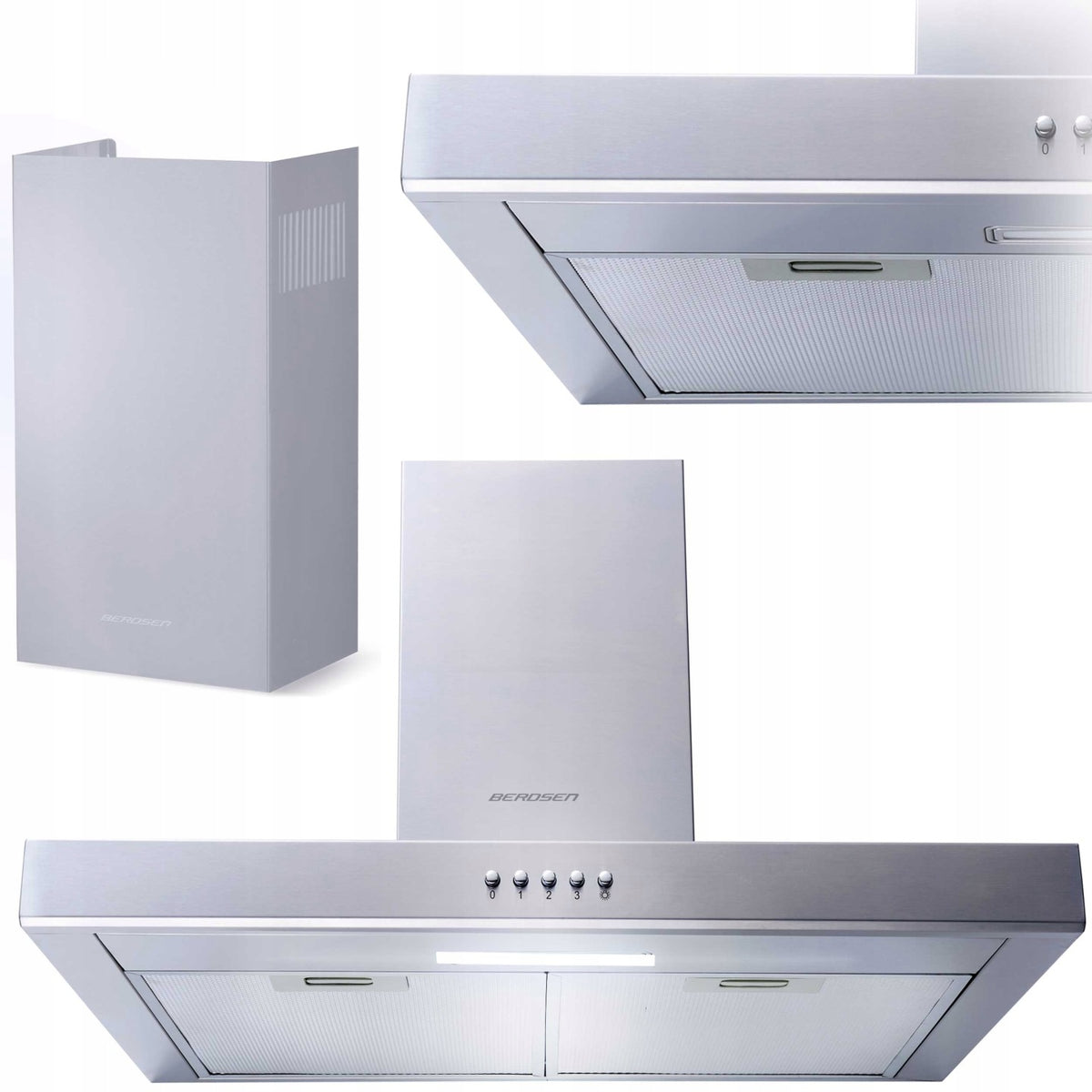 OKAP KUCHENNY KOMINOWY 60cm INOX T1 BERDSEN(OKAP KUCHENNY KOMINOWY 60cm INOX T1 BERDSEN)
