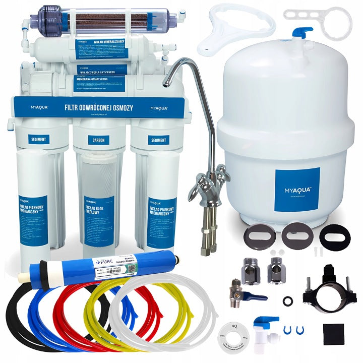 MyAqua FILTR DO WODY RO7 JONIZATOR ODWRÓCONA OSMOZA 75GPD | FILTR DO WODY POD ZLEW(FILTR DO WODY RO7 JONIZATOR ODWRÓCONA OSMOZA 75GPD | FILTR DO WODY POD ZLEW')