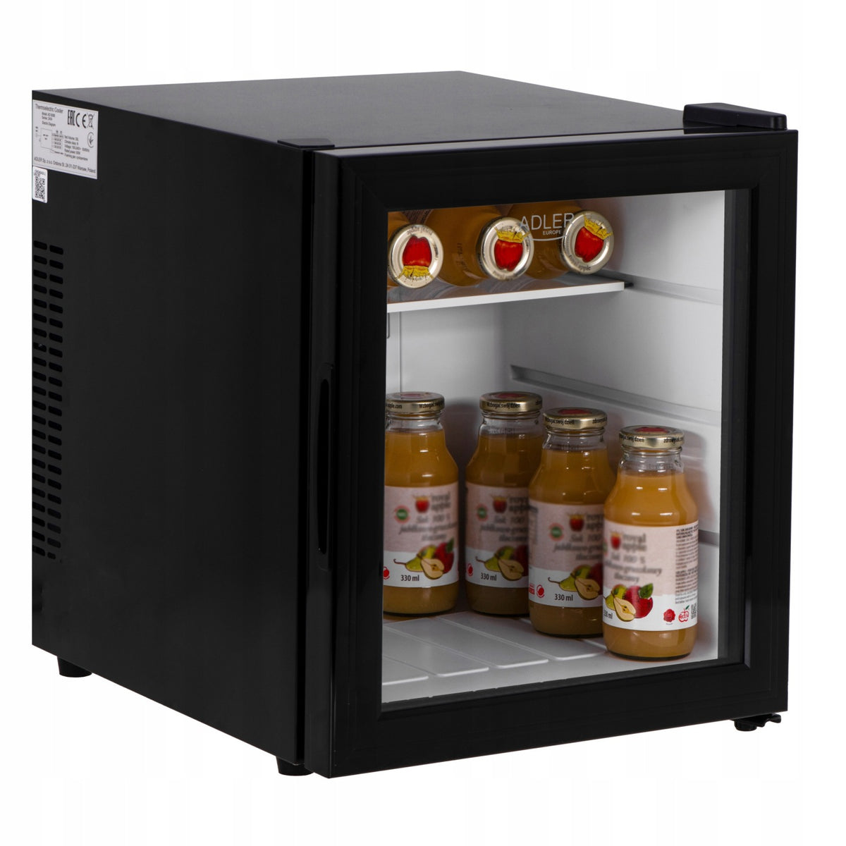 Chłodziarka termoelektryczna ADLER AD8088 28L | Szklane drzwi | LED